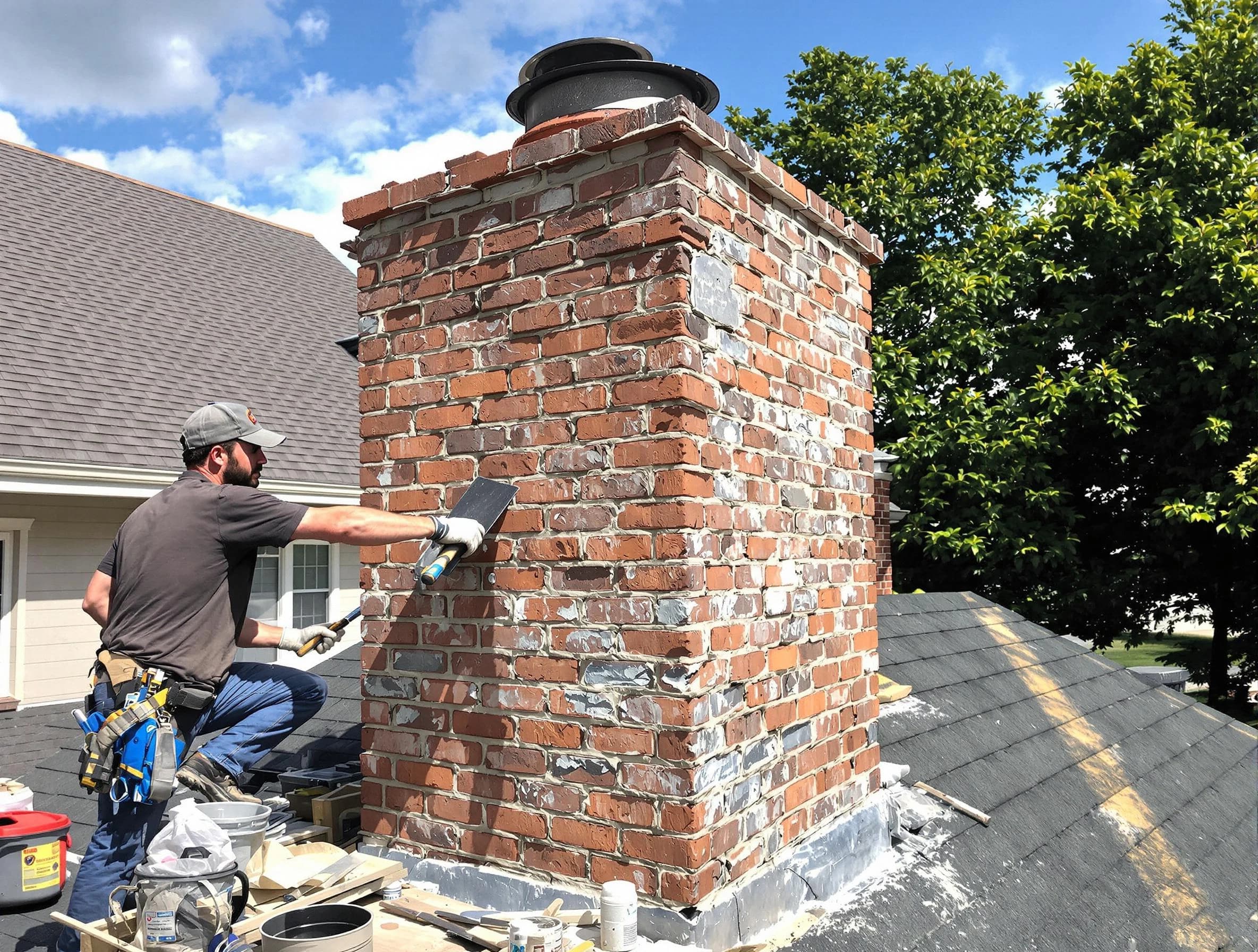 Completed chimney rebuild by Brighton Chimney Sweep in Brighton, CO