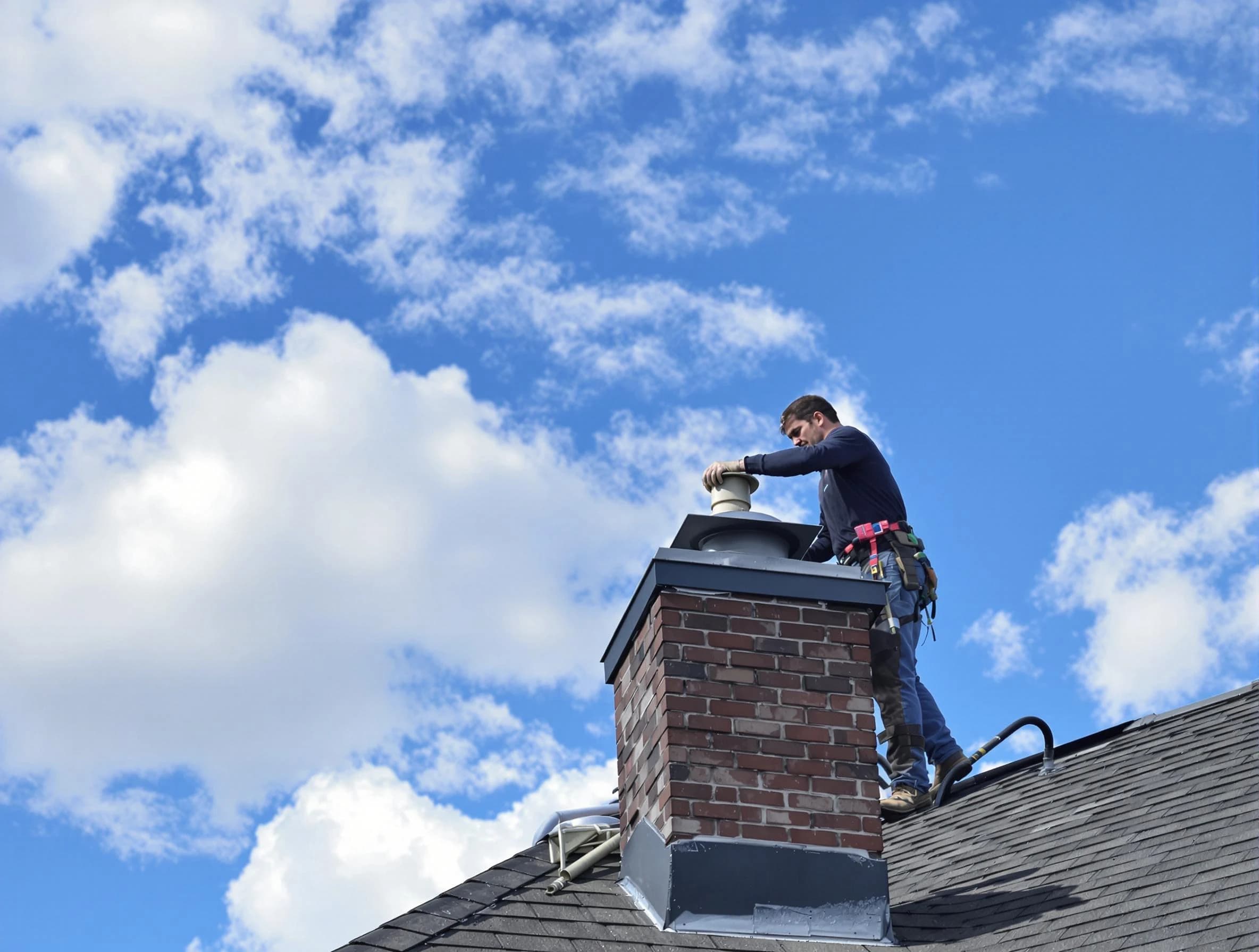 Brighton Chimney Sweep installing a sturdy chimney cap in Brighton, CO