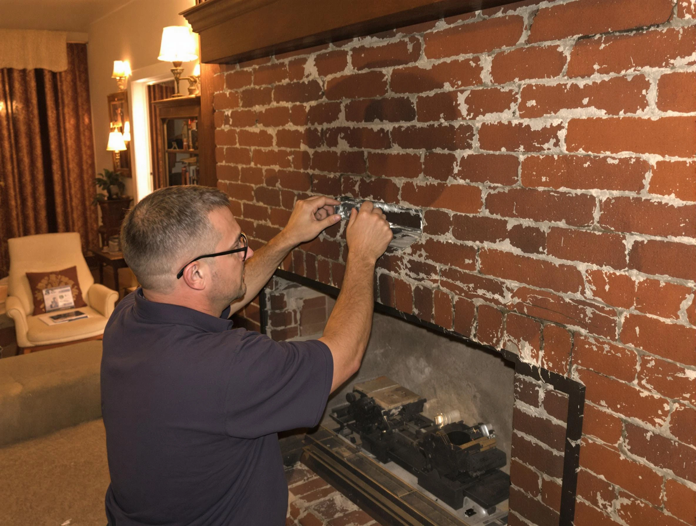 Brighton Chimney Sweep expert fixing a fireplace in Brighton, CO